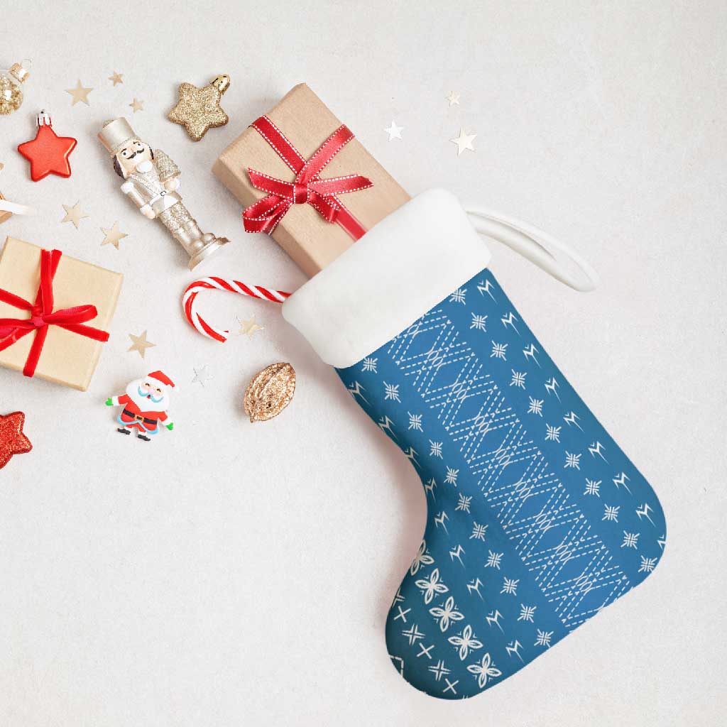 Blue Samoa Malu Tattoo Inspired Christmas Stocking LT05 - Polynesian Pride