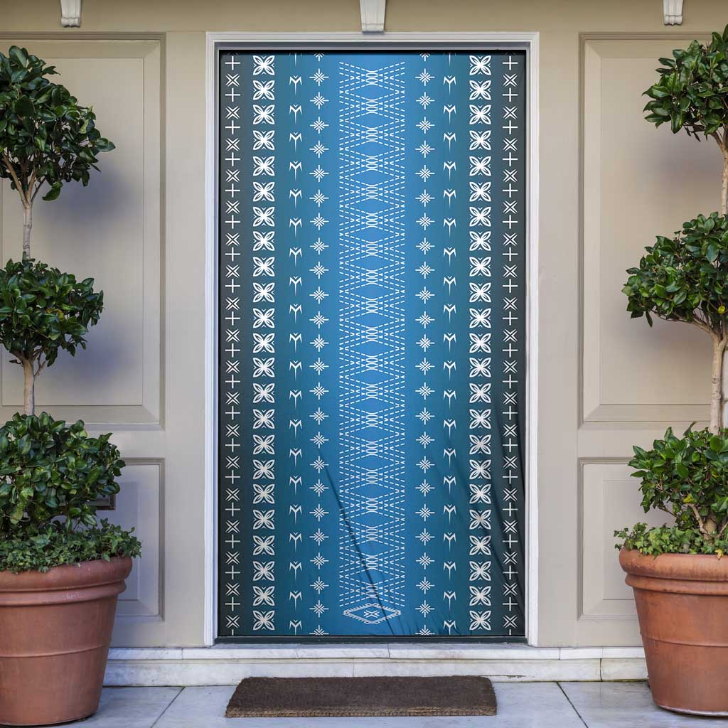Blue Samoa Malu Tattoo Inspired Door Cover LT05 Blue - Polynesian Pride