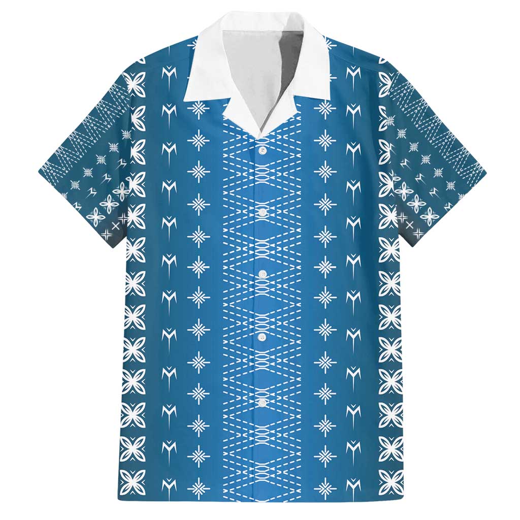 Blue Samoa Malu Tattoo Inspired Family Matching Puletasi and Hawaiian Shirt - Polynesian Pride