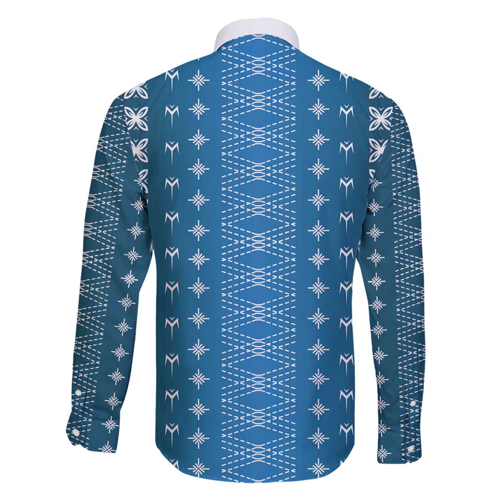 Blue Samoa Malu Tattoo Inspired Family Matching Puletasi and Hawaiian Shirt - Polynesian Pride