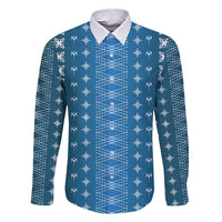 Blue Samoa Malu Tattoo Inspired Family Matching Short Sleeve Bodycon Dress and Hawaiian Shirt - Polynesian Pride