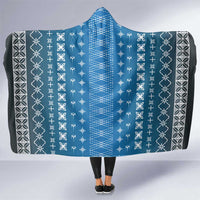 Blue Samoa Malu Tattoo Inspired Hooded Blanket LT05 One Size Blue - Polynesian Pride