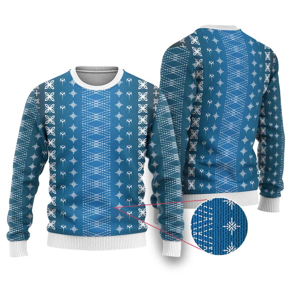 Blue Samoa Malu Tattoo Inspired Ugly Christmas Sweater LT05 Blue - Polynesian Pride