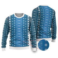 Blue Samoa Malu Tattoo Inspired Ugly Christmas Sweater LT05 Blue - Polynesian Pride