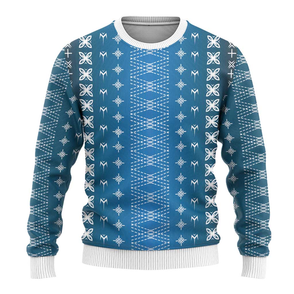 Blue Samoa Malu Tattoo Inspired Ugly Christmas Sweater LT05 - Polynesian Pride