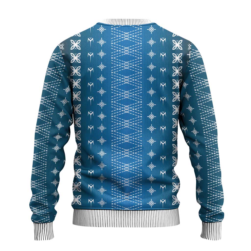 Blue Samoa Malu Tattoo Inspired Ugly Christmas Sweater LT05 - Polynesian Pride