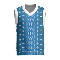 Blue Samoa Malu Tattoo Inspired Christmas Knitted V-Neck Vest - Polynesian Pride