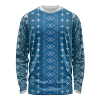 Blue Samoa Malu Tattoo Inspired Long Sleeve Shirt LT05 Unisex Blue - Polynesian Pride