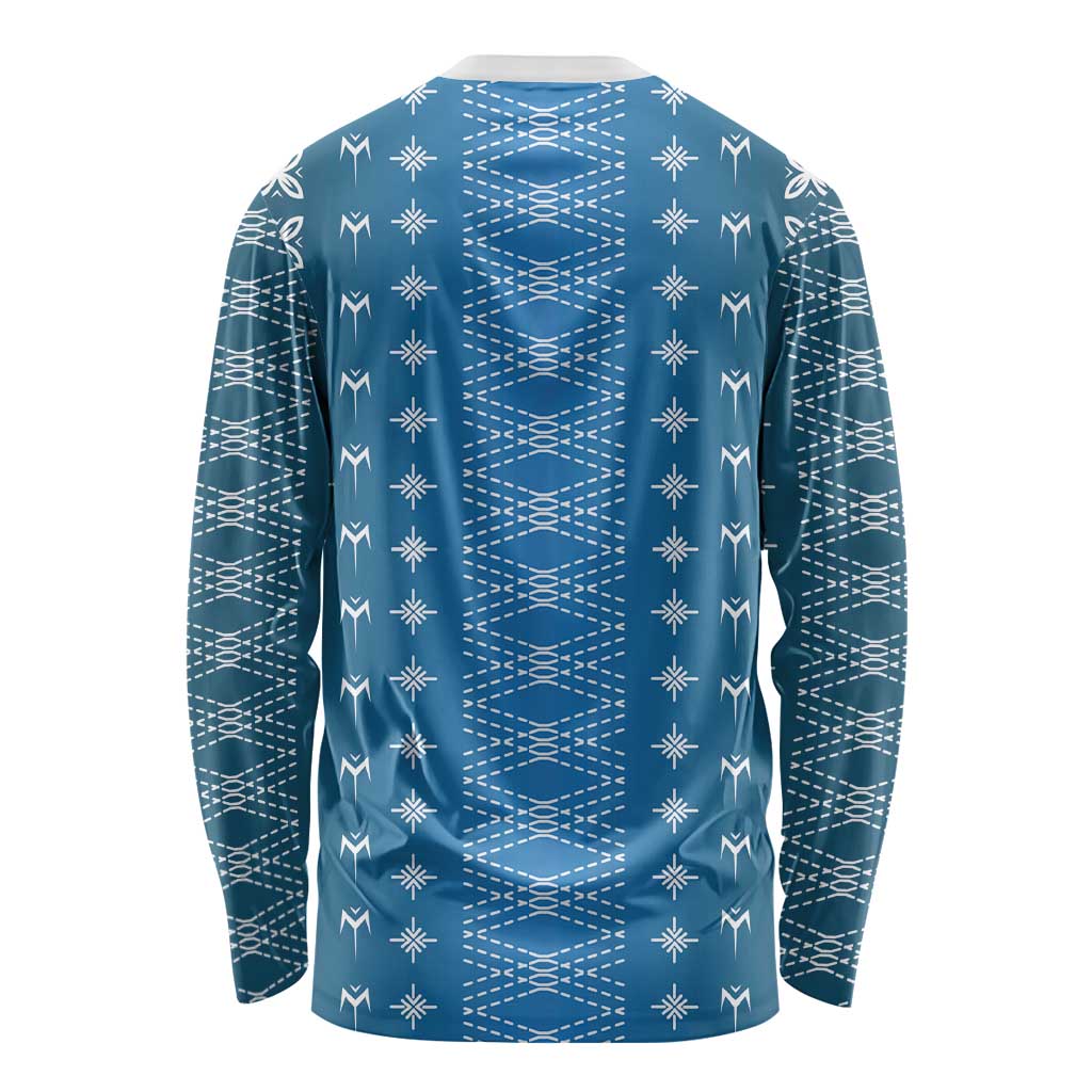 Blue Samoa Malu Tattoo Inspired Long Sleeve Shirt LT05 - Polynesian Pride