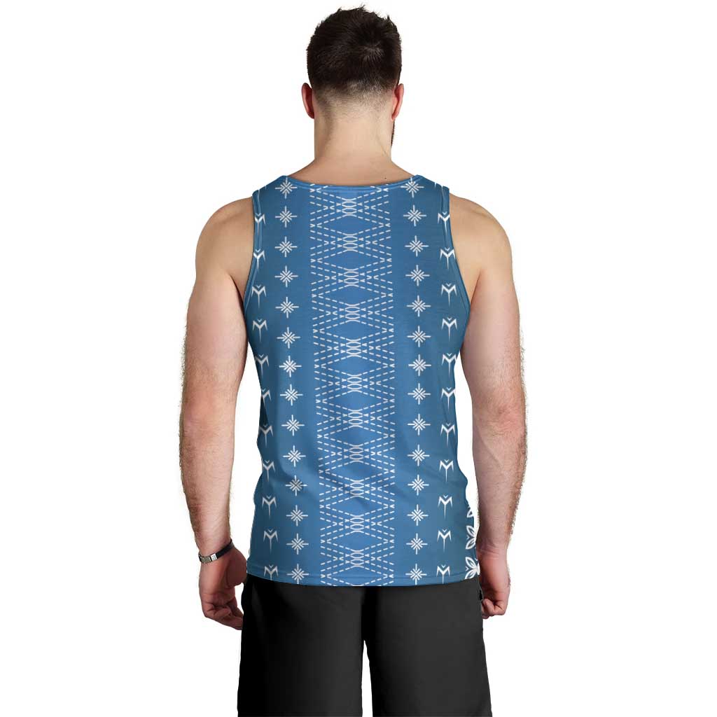 Blue Samoa Malu Tattoo Inspired Men Tank Top - Polynesian Pride