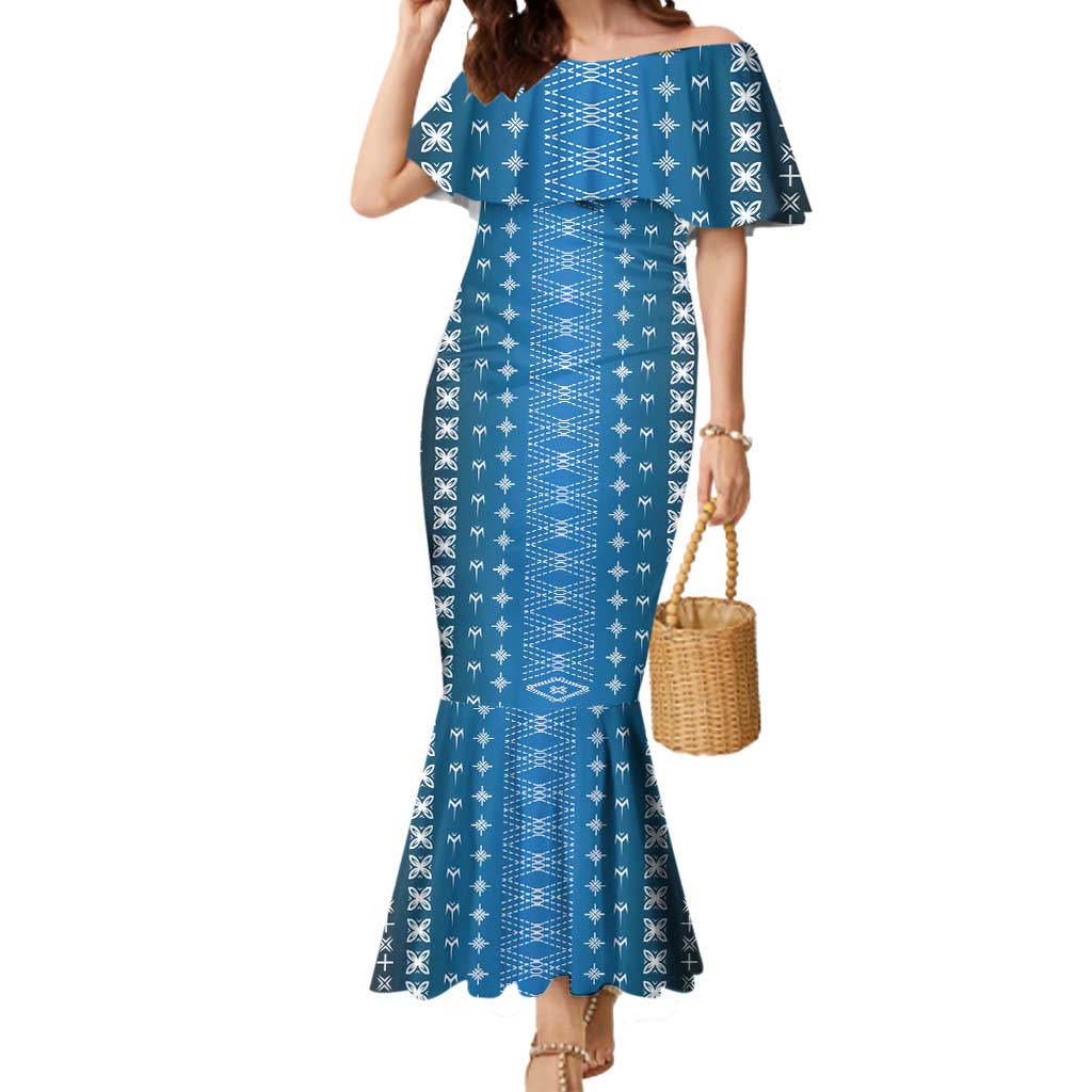 Blue Samoa Malu Tattoo Inspired Mermaid Dress LT05 Women Blue - Polynesian Pride
