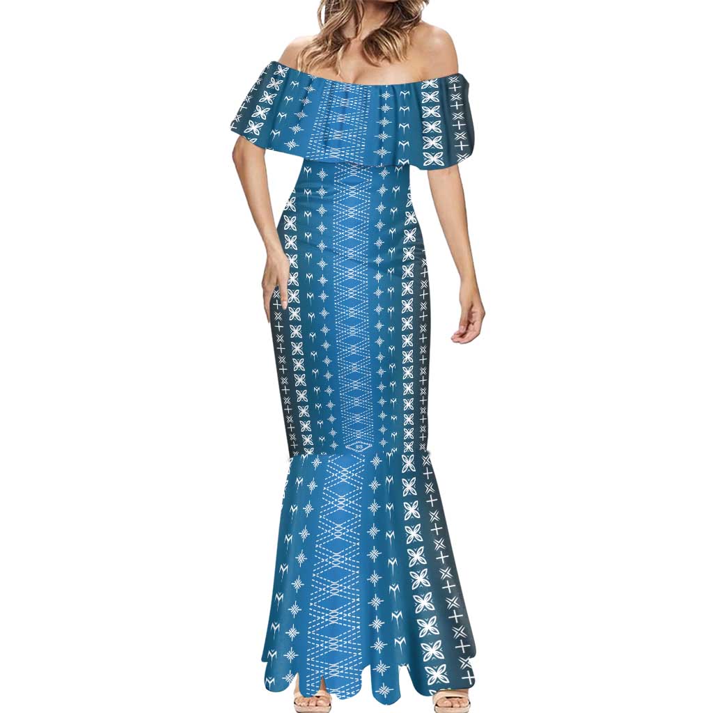 Blue Samoa Malu Tattoo Inspired Mermaid Dress LT05 - Polynesian Pride