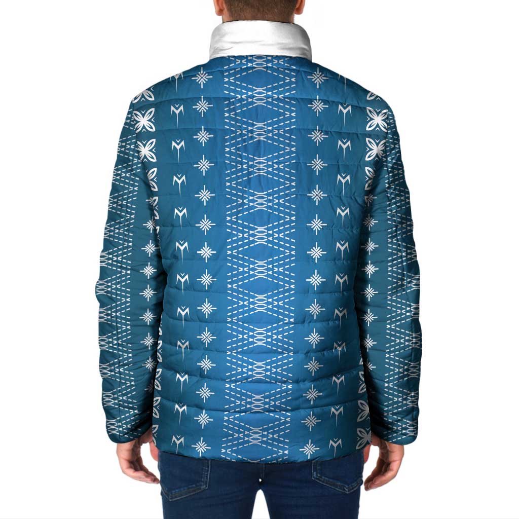 Blue Samoa Malu Tattoo Inspired Padded Jacket LT05 - Polynesian Pride