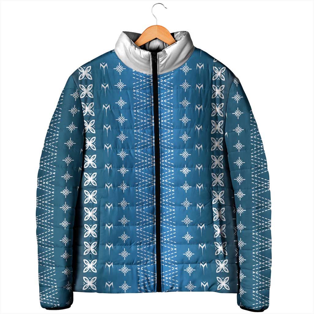 Blue Samoa Malu Tattoo Inspired Padded Jacket LT05 - Polynesian Pride