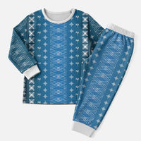 Blue Samoa Malu Tattoo Inspired Christmas Pajama Set LT05 Men Blue - Polynesian Pride