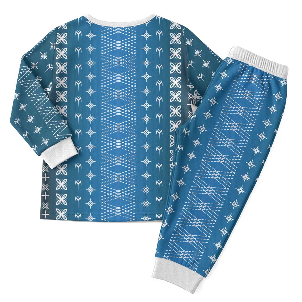 Blue Samoa Malu Tattoo Inspired Christmas Pajama Set LT05 - Polynesian Pride