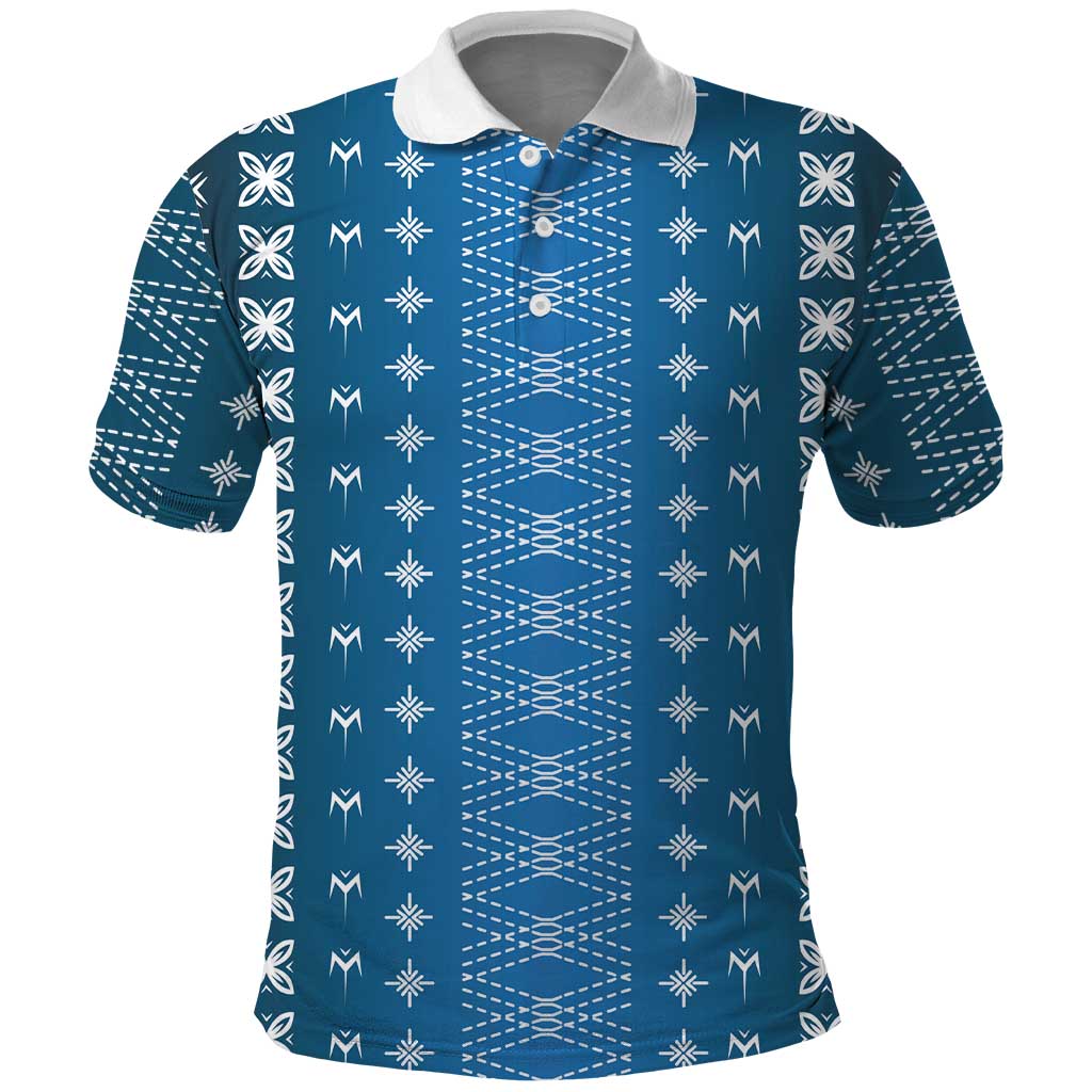 Blue Samoa Malu Tattoo Inspired Polo Shirt - Polynesian Pride