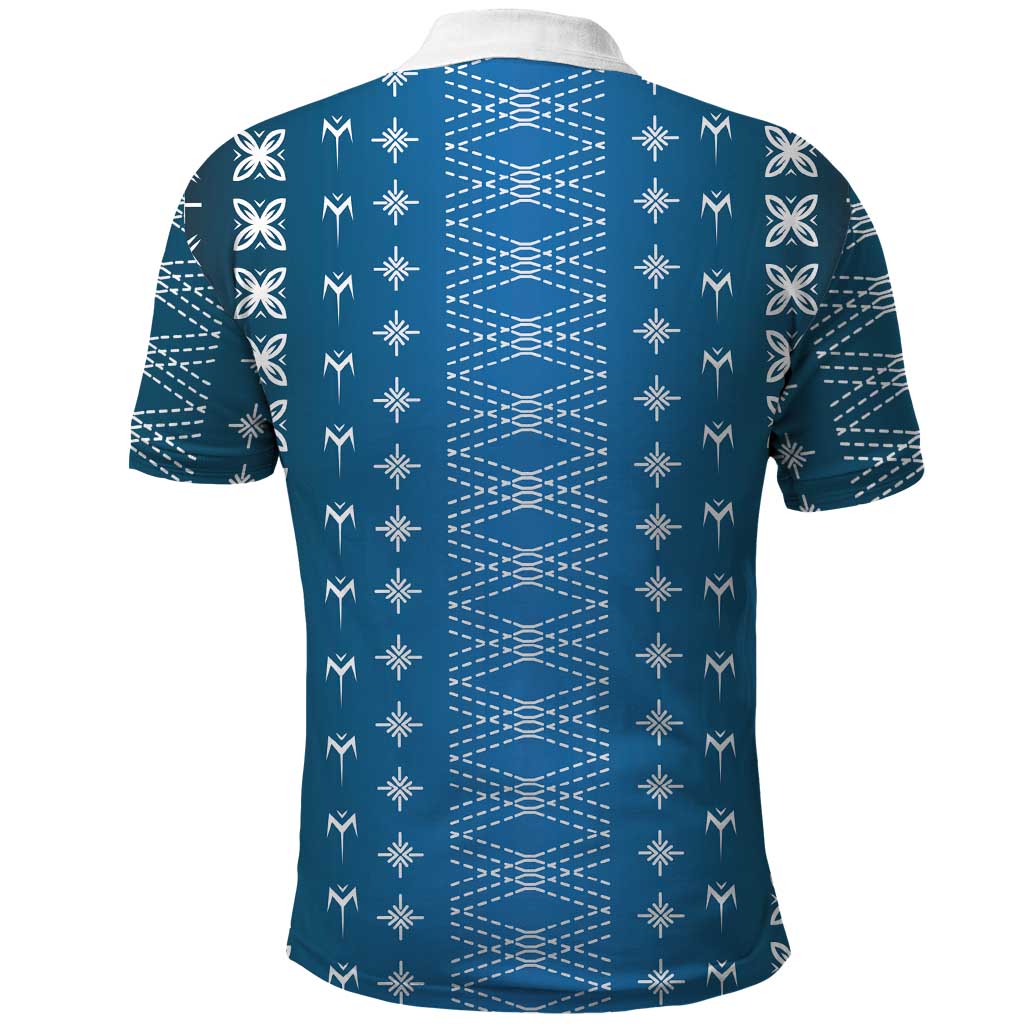 Blue Samoa Malu Tattoo Inspired Polo Shirt LT05 - Polynesian Pride