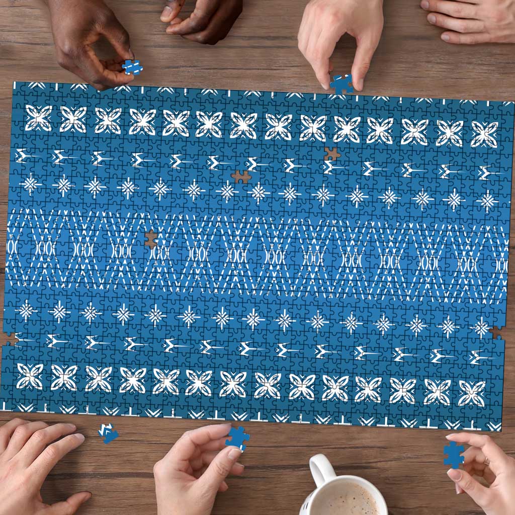 Blue Samoa Malu Tattoo Inspired Puzzle LT05 - Polynesian Pride
