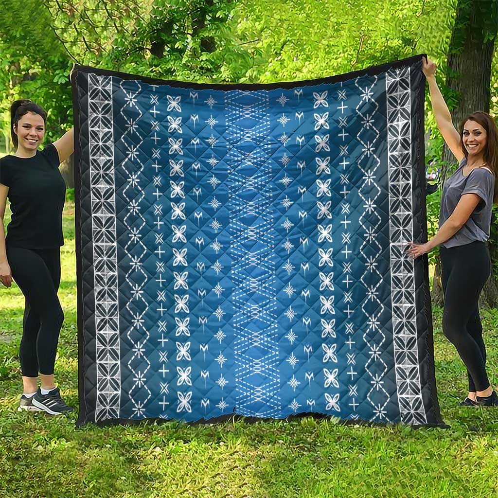 Blue Samoa Malu Tattoo Inspired Quilt - Polynesian Pride