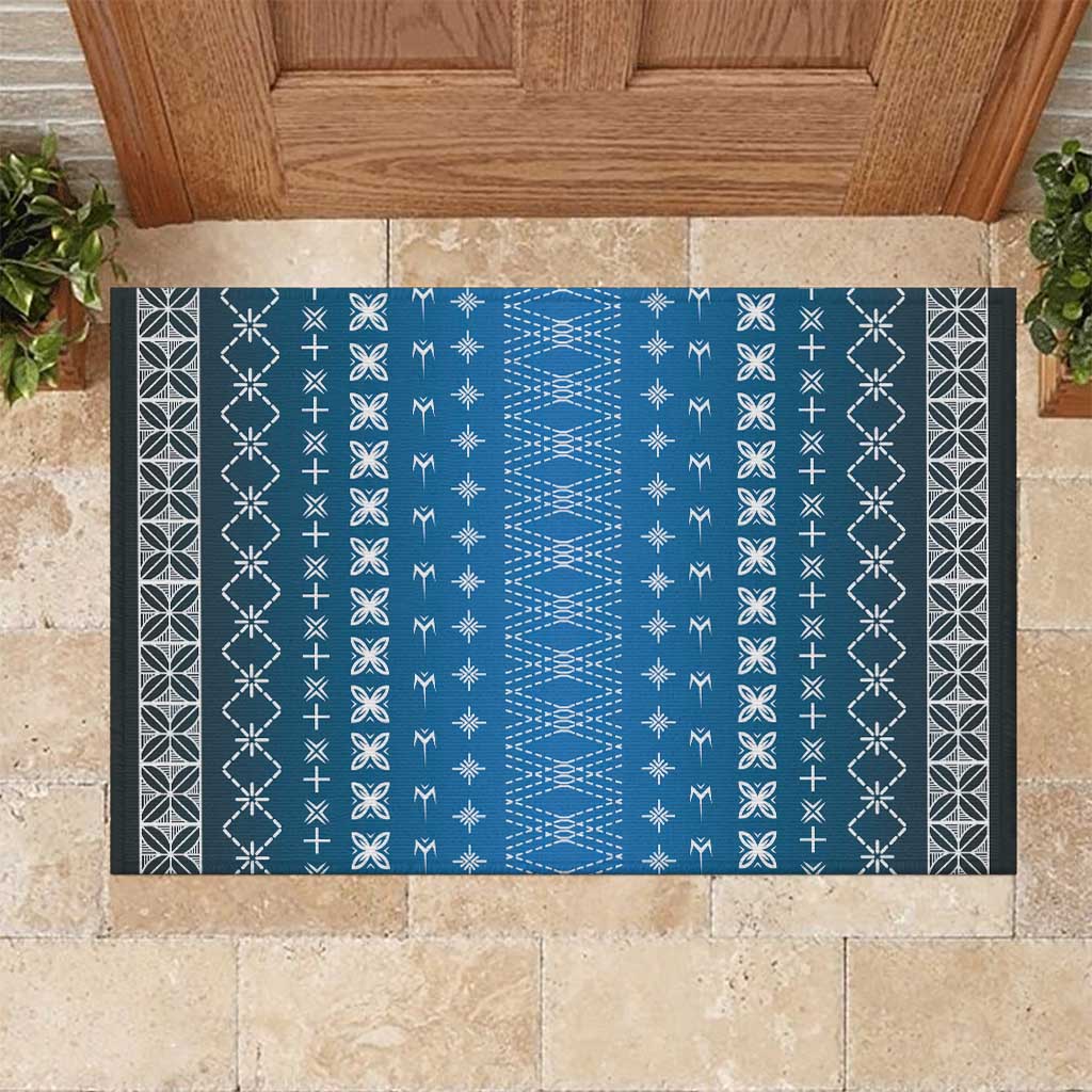 Blue Samoa Malu Tattoo Inspired Rubber Doormat LT05 Blue - Polynesian Pride
