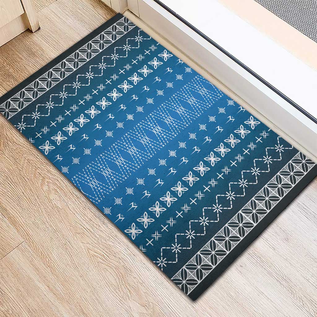 Blue Samoa Malu Tattoo Inspired Rubber Doormat LT05 - Polynesian Pride