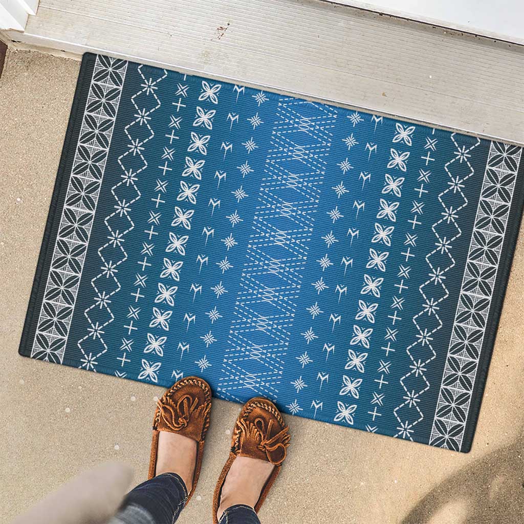 Blue Samoa Malu Tattoo Inspired Rubber Doormat LT05 - Polynesian Pride