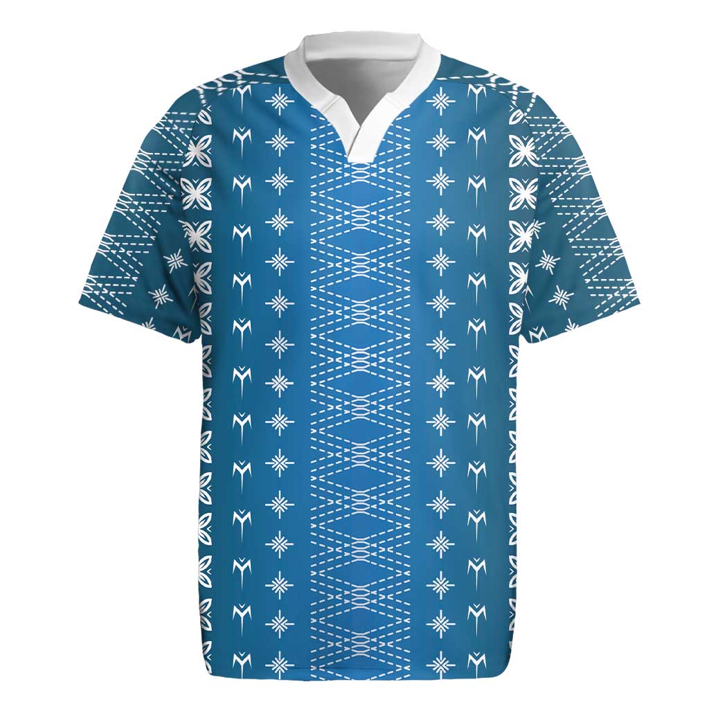 Blue Samoa Malu Tattoo Inspired Rugby Jersey - Polynesian Pride