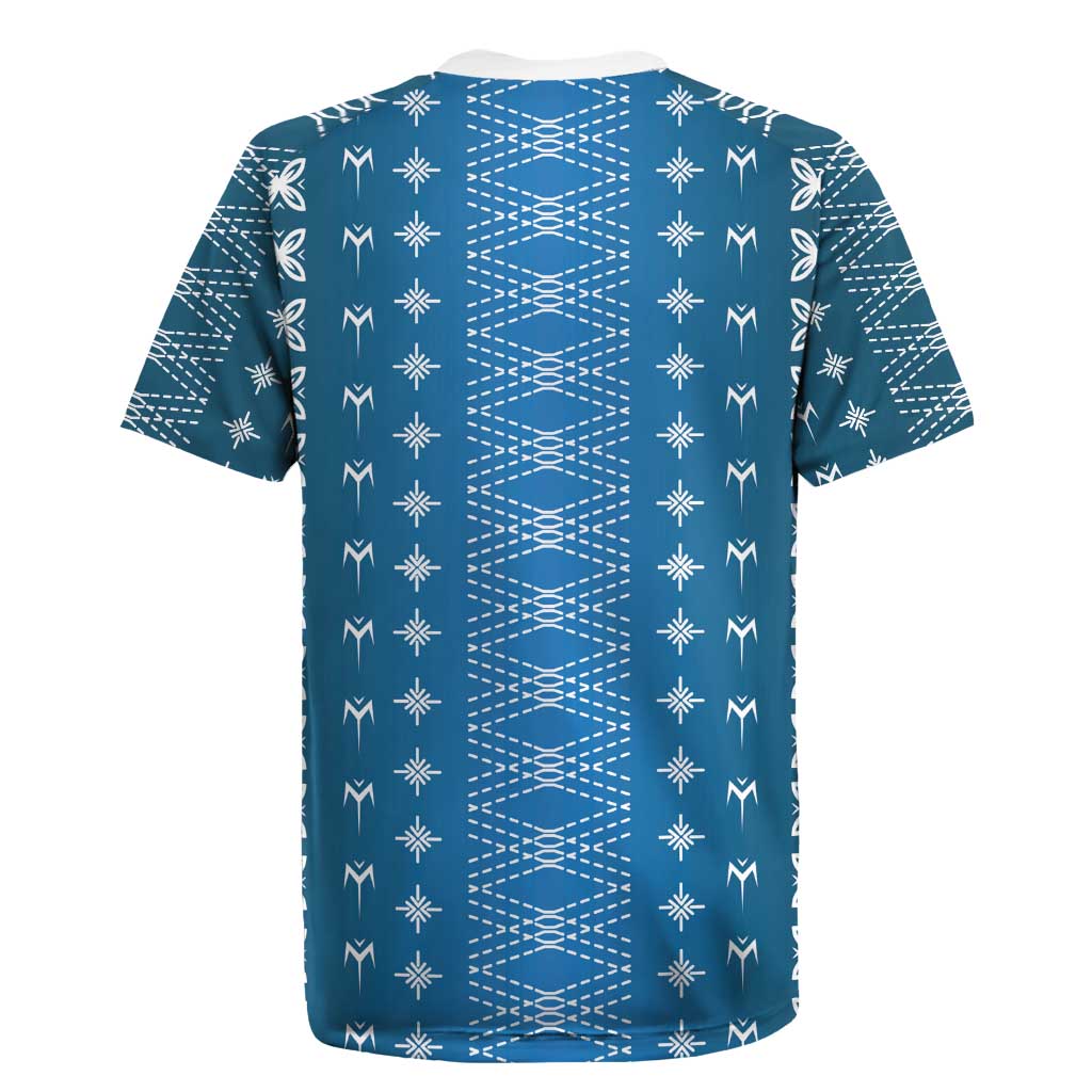 Blue Samoa Malu Tattoo Inspired Rugby Jersey - Polynesian Pride
