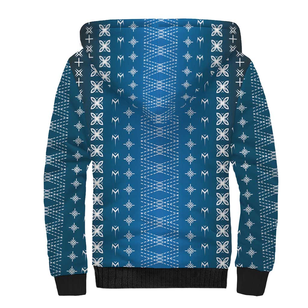 Blue Samoa Malu Tattoo Inspired Sherpa Hoodie - Polynesian Pride