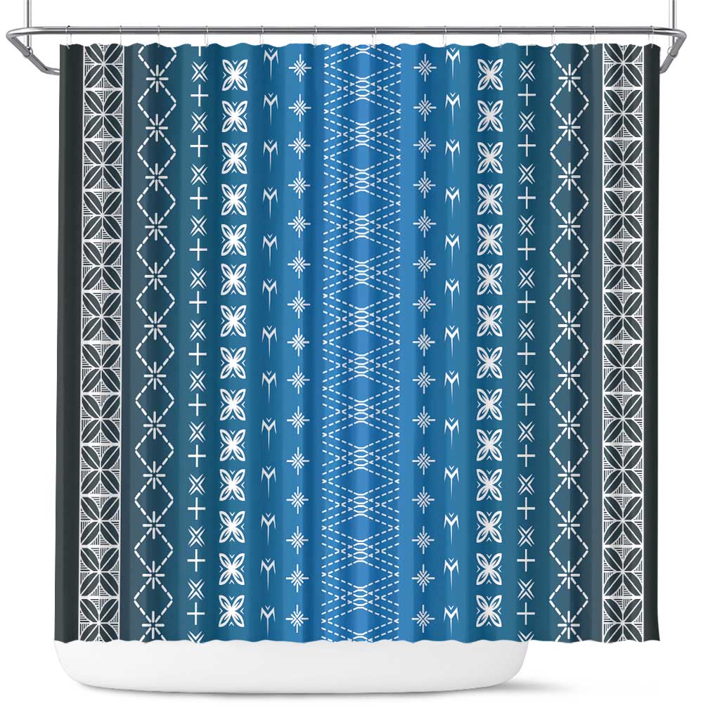 Blue Samoa Malu Tattoo Inspired Shower Curtain - Polynesian Pride