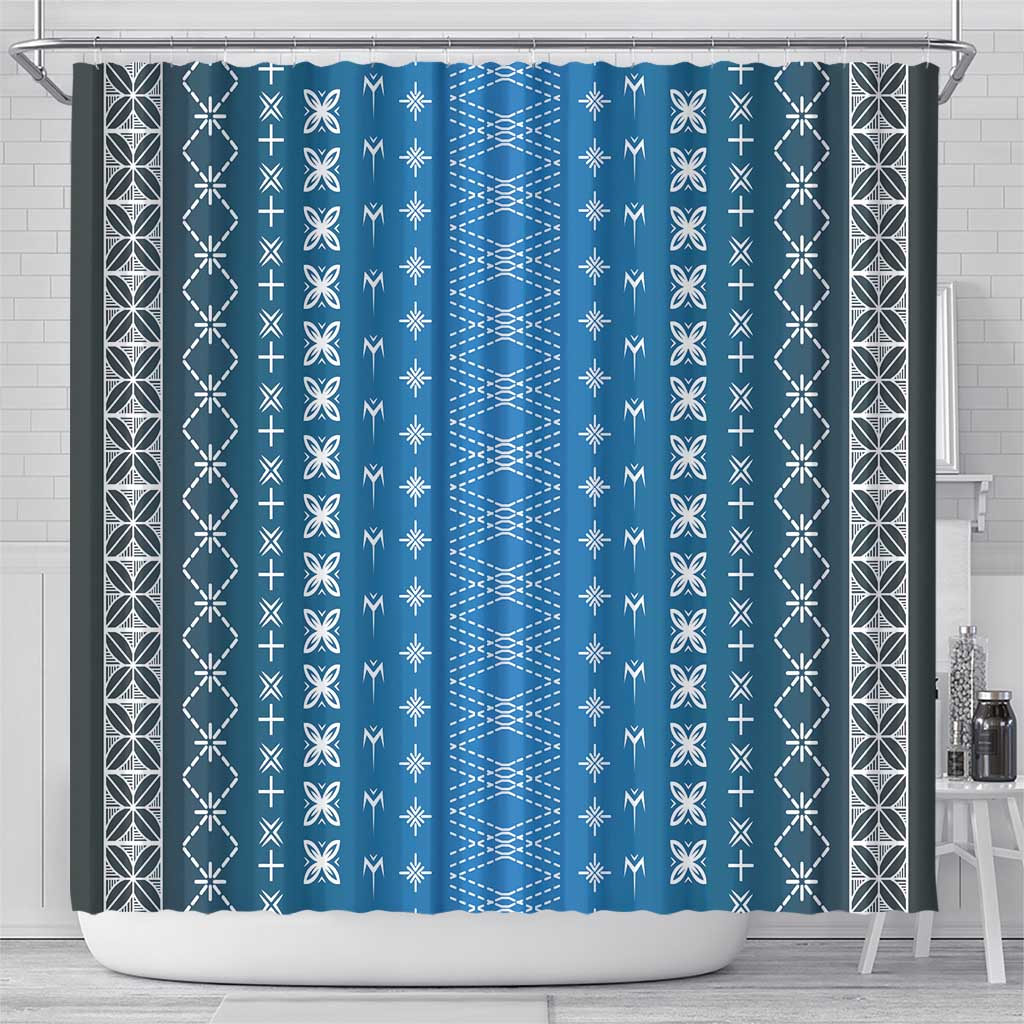 Blue Samoa Malu Tattoo Inspired Shower Curtain - Polynesian Pride