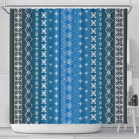 Blue Samoa Malu Tattoo Inspired Shower Curtain - Polynesian Pride