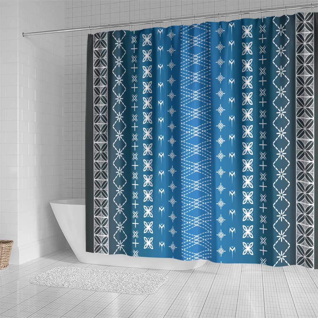 Blue Samoa Malu Tattoo Inspired Shower Curtain - Polynesian Pride