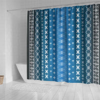 Blue Samoa Malu Tattoo Inspired Shower Curtain - Polynesian Pride
