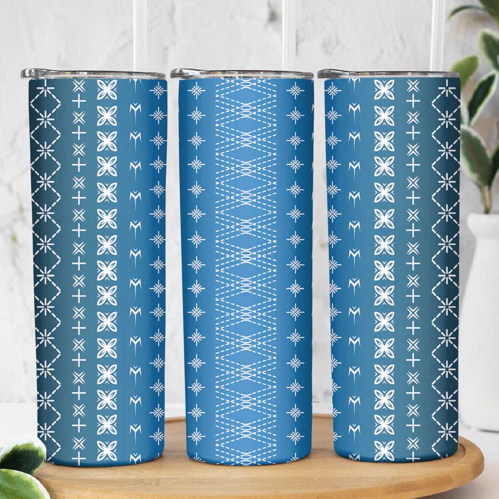 Blue Samoa Malu Tattoo Inspired Skinny Tumbler - Polynesian Pride