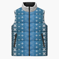 Blue Samoa Malu Tattoo Inspired Sleeveless Puffer Jacket LT05 Unisex Blue - Polynesian Pride