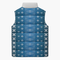 Blue Samoa Malu Tattoo Inspired Sleeveless Puffer Jacket LT05 - Polynesian Pride
