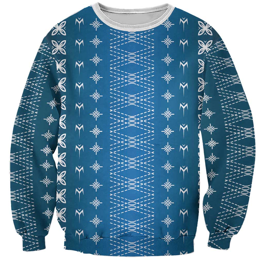 Blue Samoa Malu Tattoo Inspired Sweatshirt LT05 Unisex Blue - Polynesian Pride