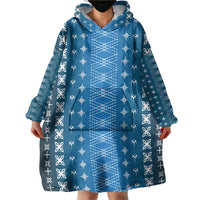 Blue Samoa Malu Tattoo Inspired Wearable Blanket Hoodie LT05 - Polynesian Pride