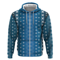 Blue Samoa Malu Tattoo Inspired Zip Hoodie LT05 Zip Hoodie Blue - Polynesian Pride