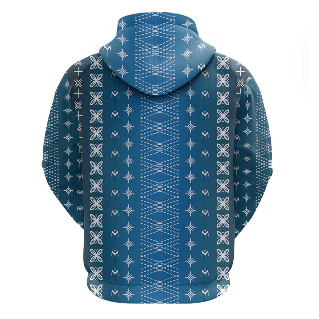 Blue Samoa Malu Tattoo Inspired Zip Hoodie LT05 - Polynesian Pride