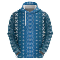 Blue Samoa Malu Tattoo Inspired Zip Hoodie LT05 - Polynesian Pride