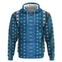 Blue Samoa Malu Tattoo Inspired Zip Hoodie LT05 Pullover Hoodie Blue - Polynesian Pride