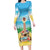 Hawaiian Ukulele Family Matching Long Sleeve Bodycon Dress and Hawaiian Shirt Sound Of Happiness