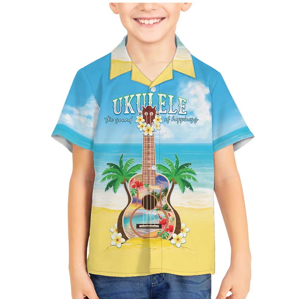 Hawaiian Ukulele Family Matching Mermaid Dress and Hawaiian Shirt Sound Of Happiness