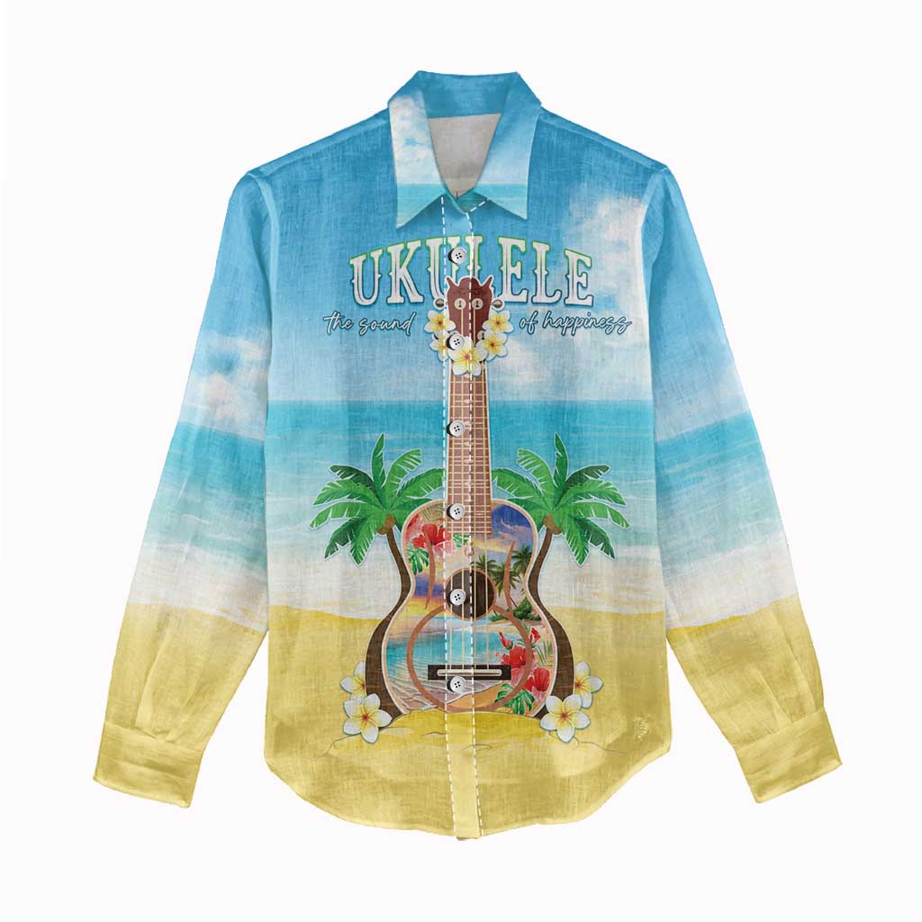 Hawaiian Ukulele Women Casual Shirt Sound Of Happiness