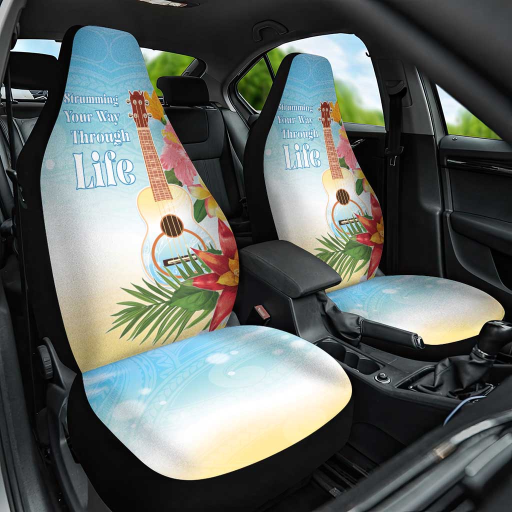 National Ukulele Day Car Seat Cover Tropical Vibe