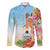 National Ukulele Day Family Matching Long Sleeve Bodycon Dress and Hawaiian Shirt Tropical Vibe