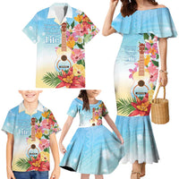 National Ukulele Day Family Matching Mermaid Dress and Hawaiian Shirt Tropical Vibe